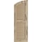Ekena Millwork Pecky Cypress 2 Equal Louver w/Elliptical Top Faux Wood Shutters, 18"W x 82"H (76" Low Side) SHULVL18X82PCPR - alternate 2